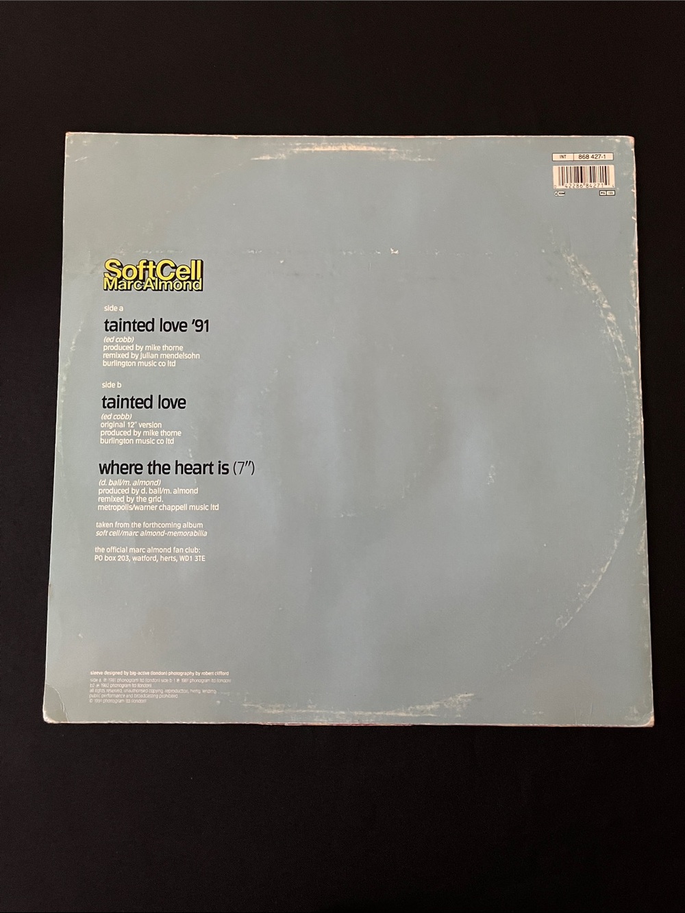 Soft Cell & Marc Almond "Tainted Love" Vinyl Record - Picture 2 of 4